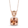 Le Vian Chocolatier Morganite Necklace 1/4 ct tw Diamonds 14K Strawberry  Gold 18