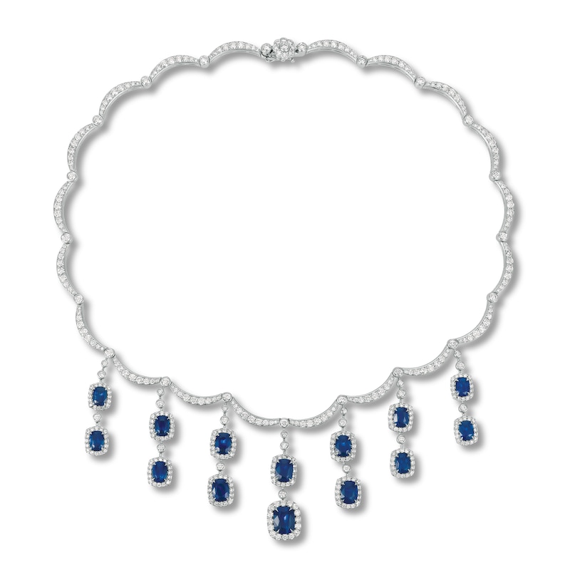 Main Image 1 of Le Vian Couture Sapphire Necklace 11-1/2 ct tw Diamonds 18K Vanilla Gold