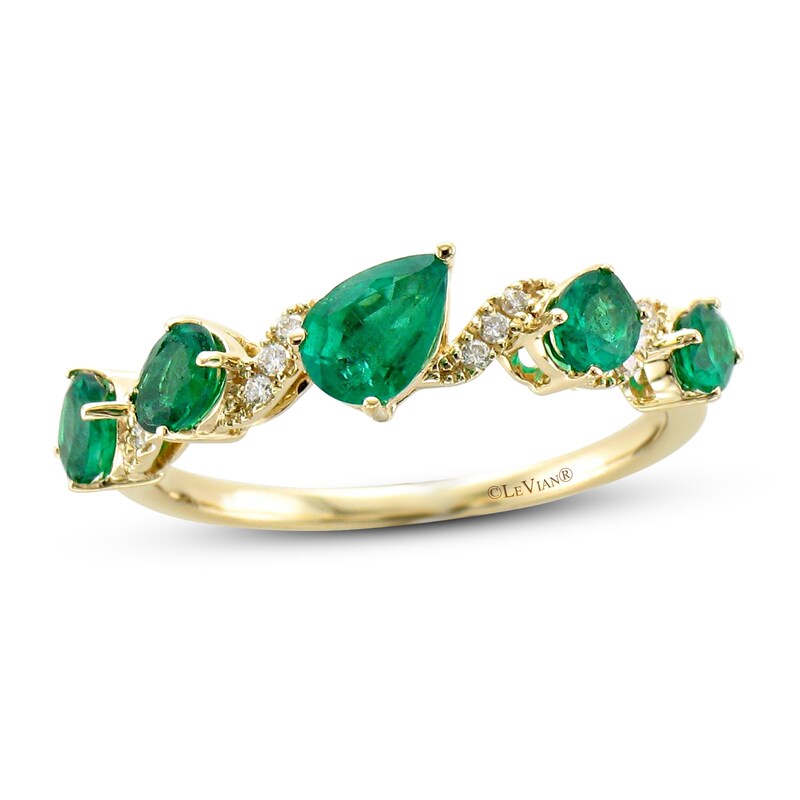 Le Vian Emerald Ring 1/20 ct tw Diamonds 14K Honey Gold