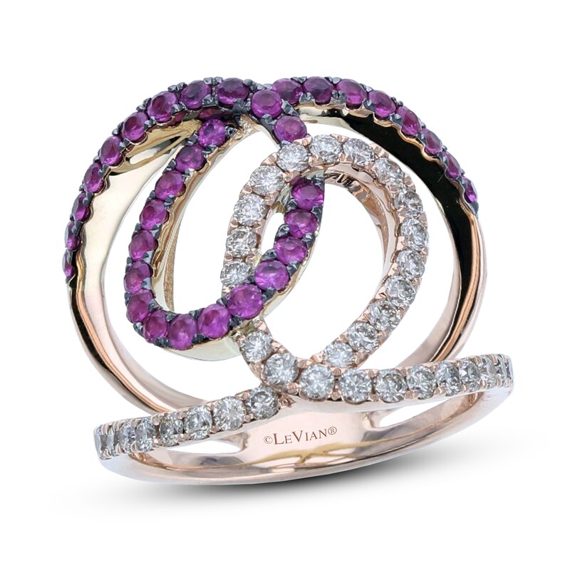 Le Vian Creme Brulee Ruby Ring 5/8 ct tw Diamonds 14K Strawberry Gold