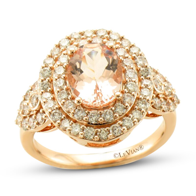 Le Vian Creme Brulee Morganite Ring 1-1/8 ct tw Diamonds 14K Strawberry Gold