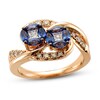 Le Vian Creme Brulee Sapphire Ring 5/8 ct tw Diamonds 14K Strawberry Gold