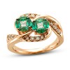 Le Vian Creme Brulee Emerald Ring 5/8 ct tw Diamonds 14K Strawberry Gold