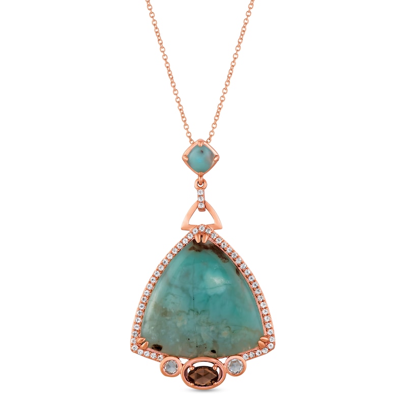 Main Image 1 of Le Vian Aquaprase/Quartz/Topaz Necklace 14K Strawberry Gold 20"