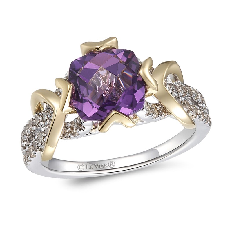 Le Vian Creme Brulee Amethyst Ring 1/2 ct tw Diamonds 14K Two-Tone Gold