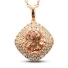 Thumbnail Image 1 of Le Vian Creme Brulee Morganite Necklace 1/2 ct tw Diamonds 14K Strawberry Gold 20"