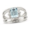 Le Vian Aquamarine Ring 1/6 ct tw Diamonds 14K Vanilla Gold