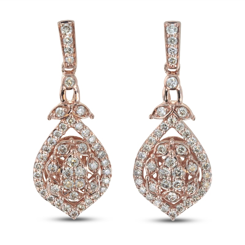 Le Vian Creme Brulee Earrings 1-5/8 ct tw Diamonds 14K Strawberry Gold