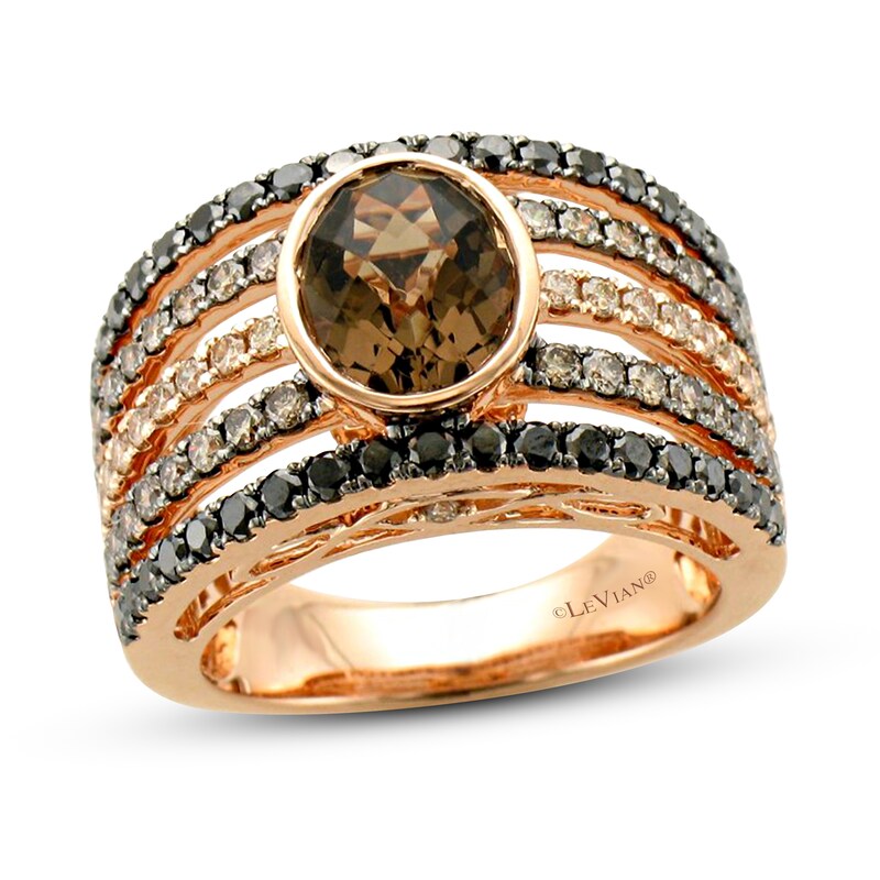 Le Vian Creme Brulee Quartz Ring 1-1/2 ct tw Diamonds 14K Strawberry Gold