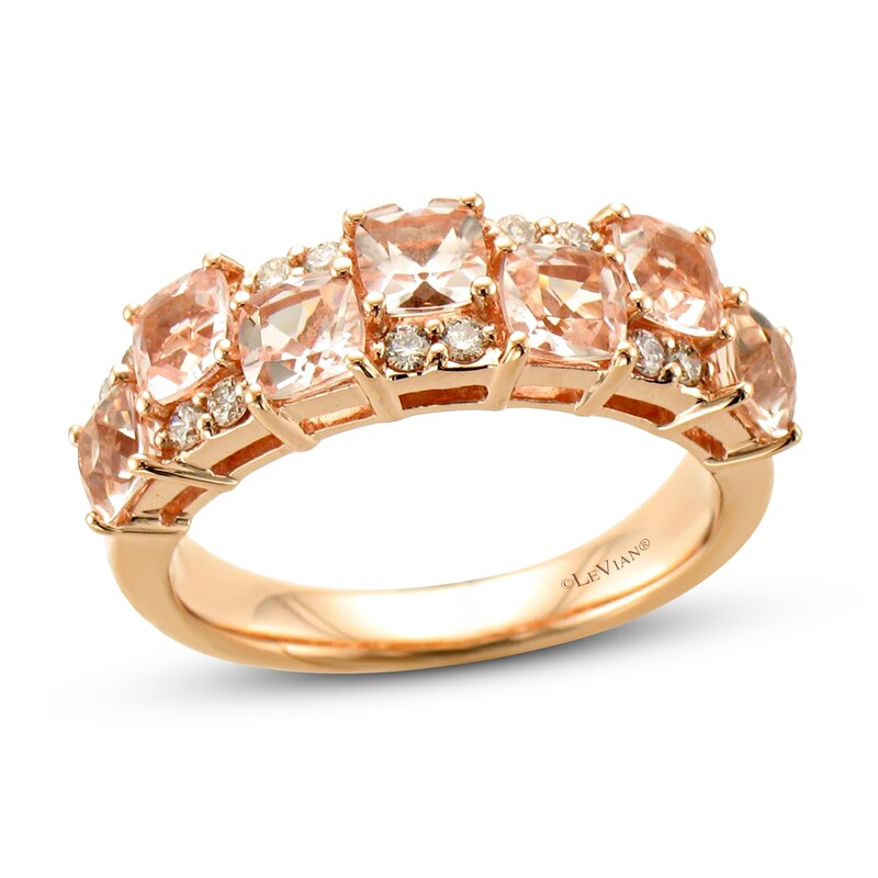 Le Vian Creme Brulee Morganite Ring 1/5 ct tw Diamonds 14K Strawberry Gold