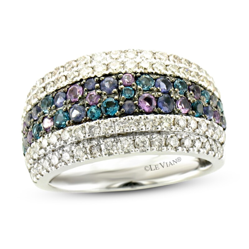 Le Vian Nude Topaz/Iolite/Amethyst Ring 1 ct tw Diamonds 14K Vanilla Gold
