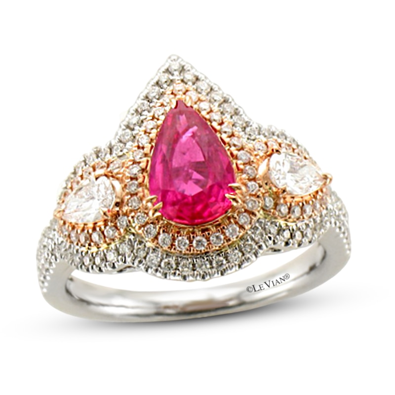 Main Image 1 of Le Vian Couture Pink Sapphire Ring 3/4 ct tw Diamonds 18K Two-Tone Gold - Size 7