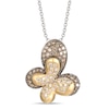 Thumbnail Image 1 of Le Vian Butterfly Necklace 7/8 ct tw Diamonds 14K Two-Tone Gold 18"