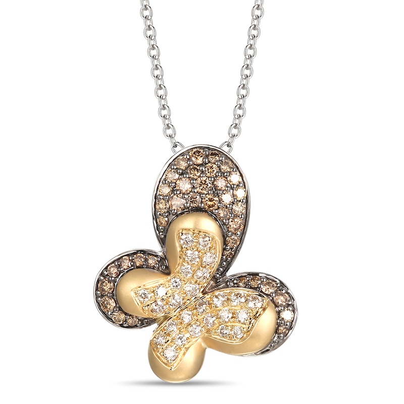 Main Image 1 of Le Vian Butterfly Necklace 7/8 ct tw Diamonds 14K Two-Tone Gold 18"