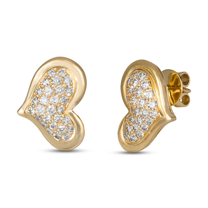 Le Vian Diamond Heart Earrings 7/8 ct tw 14K Honey Gold