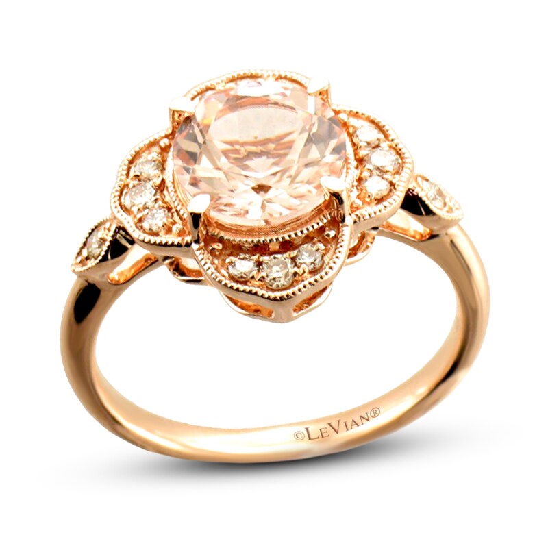 Le Vian Morganite Ring 1/5 ct tw Diamonds 14K Strawberry Gold
