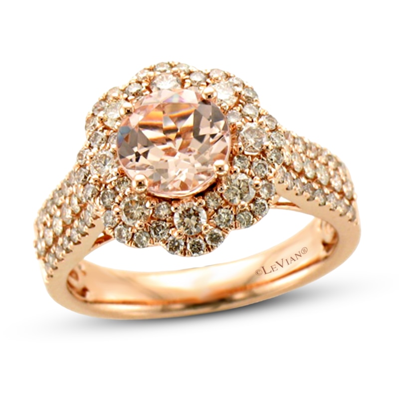 Le Vian Morganite Ring 7/8 ct tw Diamonds 14K Strawberry Gold - Size 7