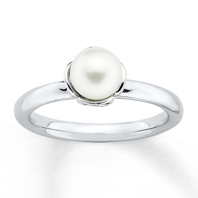 Stackable Ring Freshwater Cultured Pearl Sterling Silver