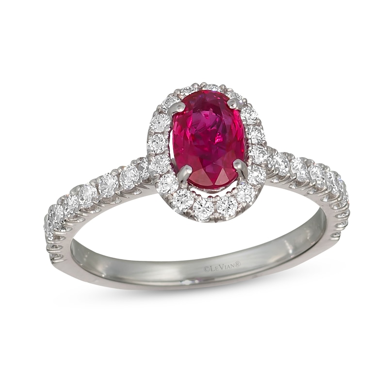 Le Vian Couture Ruby Ring 1/2 ct tw Diamonds Platinum - Size 7