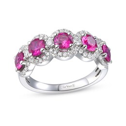 Le Vian Ruby Ring 3/8 ct tw Diamonds Platinum - Size 7