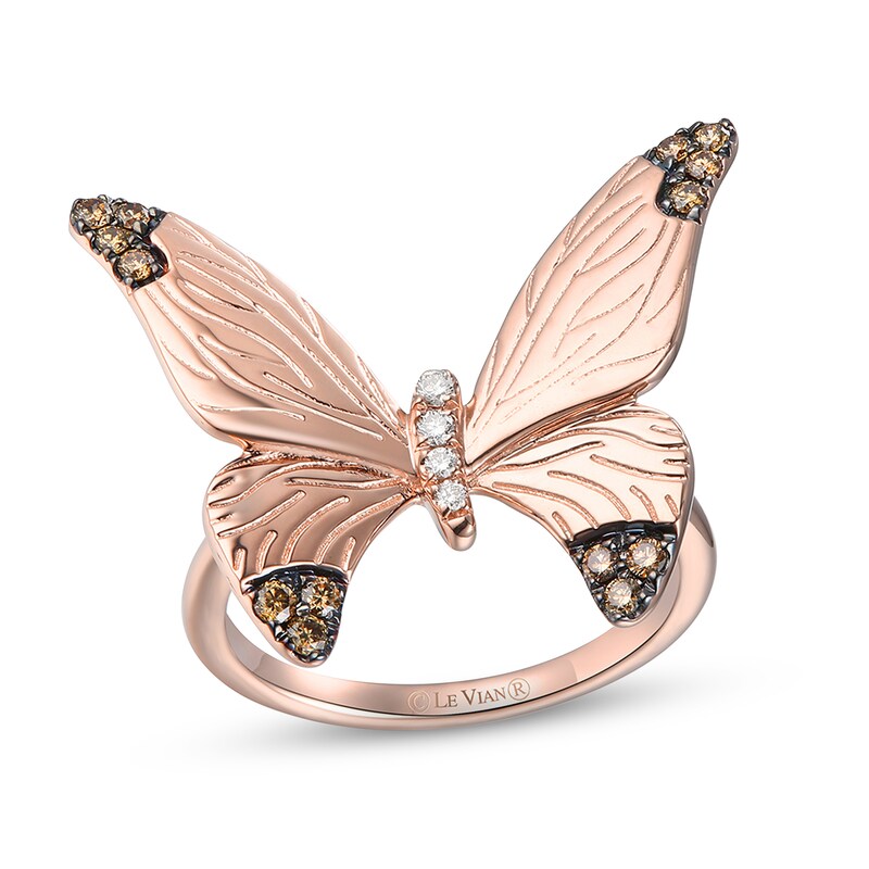 Le Vian Butterfly Ring 1/5 ct tw Diamonds 14K Strawberry Gold
