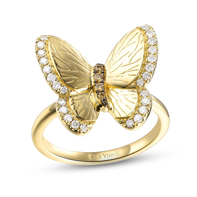 Le Vian Butterfly Ring 1/4 ct tw Diamonds 14K Honey Gold