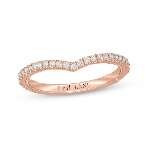 Neil Lane Diamond Chevron Wedding Band 1/4 ct tw 14K Rose Gold