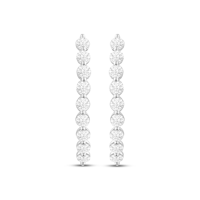 Main Image 2 of KAY Lab-Grown Diamonds Oval Hoop Earrings 1-1/2 ct tw 14K White Gold