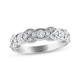 Every Moment Diamond Crossover Infinity Band 1/2 ct tw 14K White Gold
