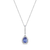 Thumbnail Image 1 of Pear-Shaped Tanzanite & Round-Cut White Topaz Necklace Sterling Silver 18"
