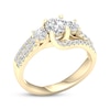 Thumbnail Image 1 of Diamond Three-Stone Swirl Engagement Ring 1-1/4 ct tw 14K Yellow Gold