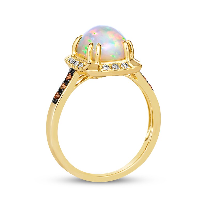 Main Image 3 of Le Vian Cushion-Cut Opal Ring 1/5 ct tw Diamonds 14K Honey Gold