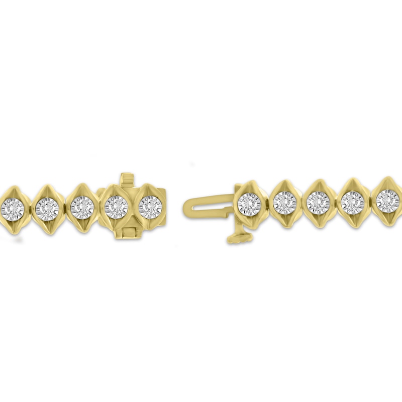 Diamond Cupped Link Bracelet 1 ct tw 14K Yellow Gold 7"