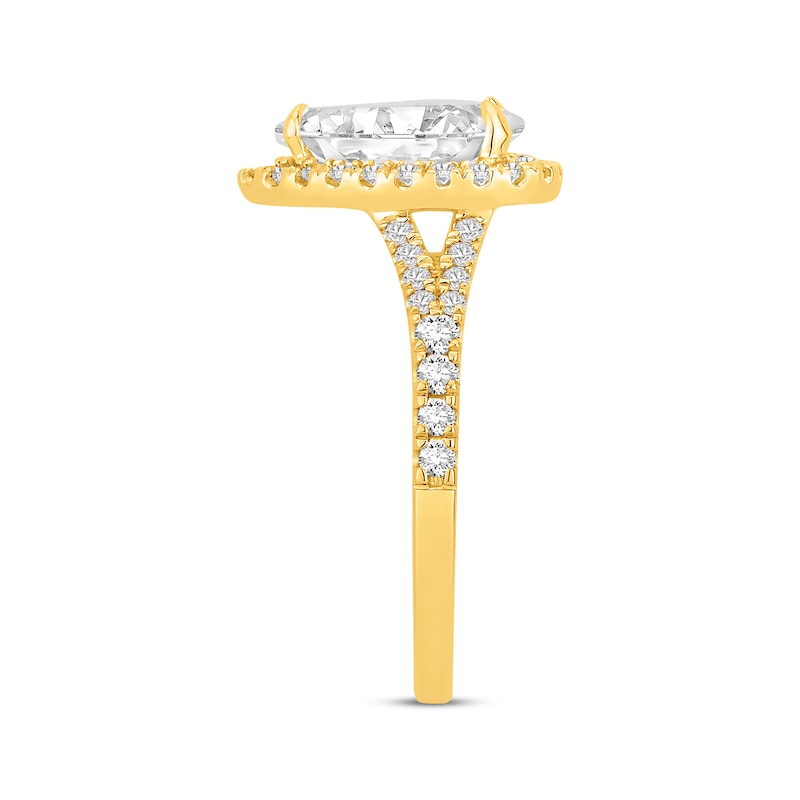 Main Image 2 of Lab-Grown Diamonds Pear-Shaped Engagement Ring 2-1/2 ct tw 14K Yellow Gold