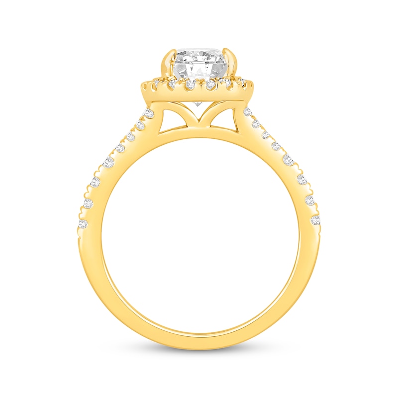 Main Image 3 of Lab-Grown Diamonds Pear-Shaped Engagement Ring 2-1/2 ct tw 14K Yellow Gold