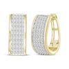 Thumbnail Image 1 of Baguette-Cut Diamond Hoop Earrings 1/2 ct tw 10K Yellow Gold