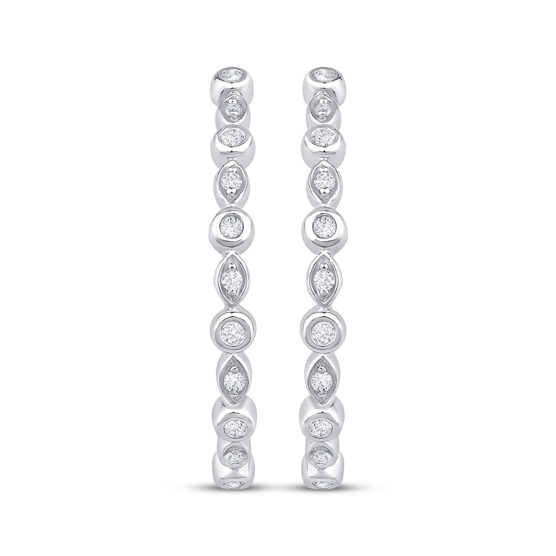 Main Image 2 of Unstoppable Love Diamond Double Hoop Earrings 1/6 ct tw Sterling Silver