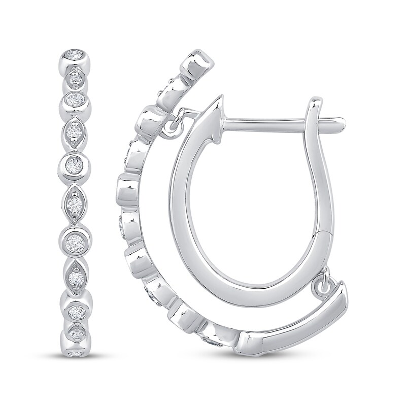 Unstoppable Love Diamond Twist Double Hoop Earrings 1/5 ct tw Sterling Silver