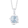 Thumbnail Image 3 of Cushion-Cut Sky Blue Topaz & White Lab-Created Sapphire Crisscross Necklace Sterling Silver 18"