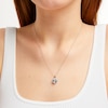 Thumbnail Image 5 of Cushion-Cut Sky Blue Topaz & White Lab-Created Sapphire Crisscross Necklace Sterling Silver 18"