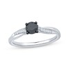 Thumbnail Image 1 of Adore Round-Cut Black & White Diamond Engagement Ring 1/2 ct tw 14K White Gold