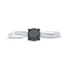 Thumbnail Image 3 of Adore Round-Cut Black & White Diamond Engagement Ring 1/2 ct tw 14K White Gold