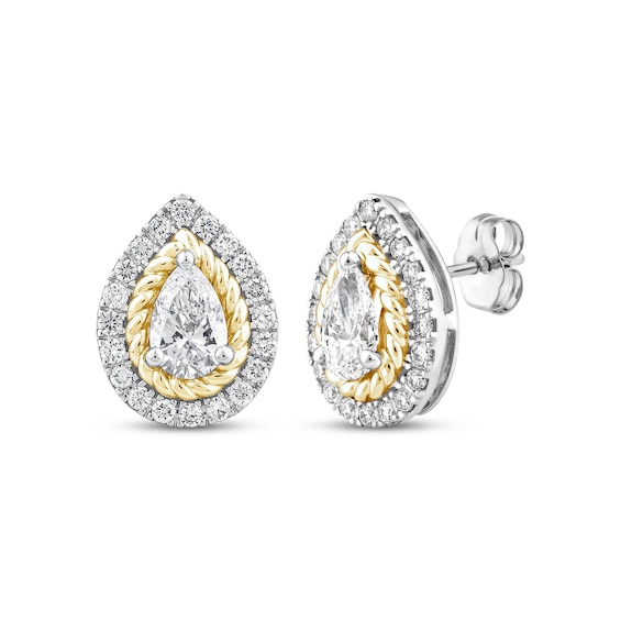 Threads of Love Lab-Grown Diamond Stud Earrings 1-1/2 ct tw 14K Two-Tone Gold