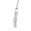 Thumbnail Image 2 of Diamond Double Heart Necklace 1/4 ct tw Sterling Silver 18"