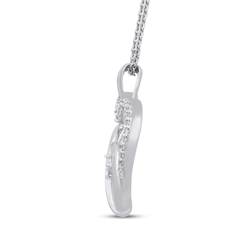 Main Image 2 of Diamond Double Heart Necklace 1/4 ct tw Sterling Silver 18"