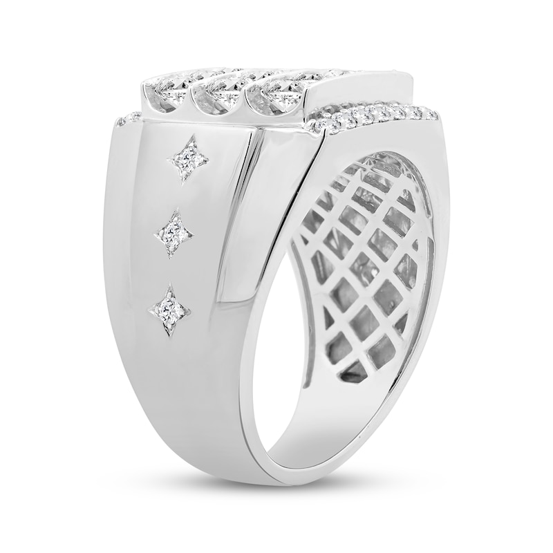 Main Image 2 of KAY Lab-Grown Diamonds Men's Multi-Row Fashion Ring 2 ct tw 10K White Gold