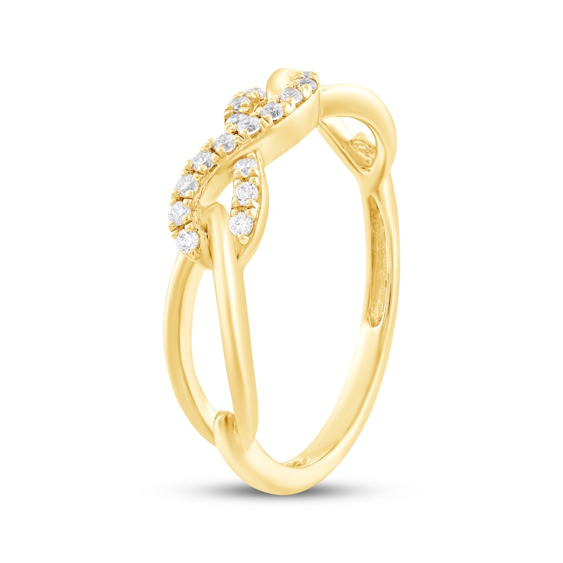 Main Image 2 of Diamond Infinity Ring 1/8 ct tw 10K Yellow Gold