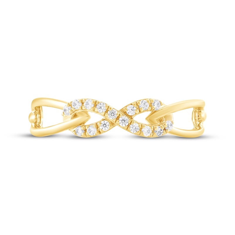 Main Image 3 of Diamond Infinity Ring 1/8 ct tw 10K Yellow Gold