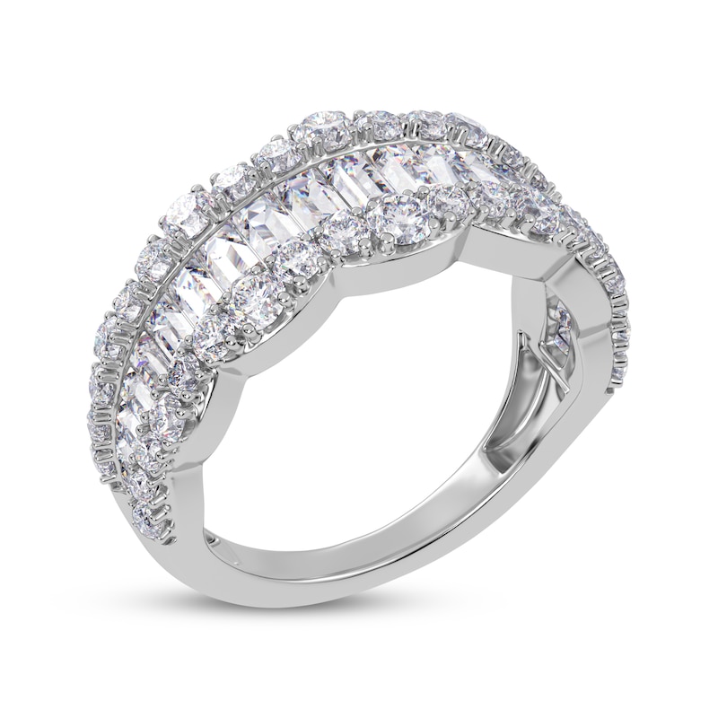 Main Image 2 of KAY Lab-Grown Diamonds Baguette & Round-Cut Scalloped Ring 1-1/2 ct tw 14K White Gold