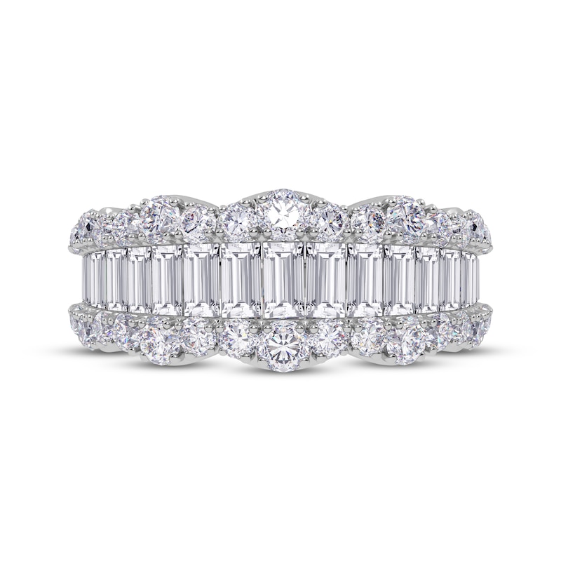 Main Image 3 of KAY Lab-Grown Diamonds Baguette & Round-Cut Scalloped Ring 1-1/2 ct tw 14K White Gold